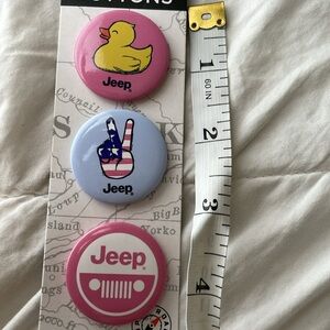 Set of 3 Jeep Themed‎ Button Pins